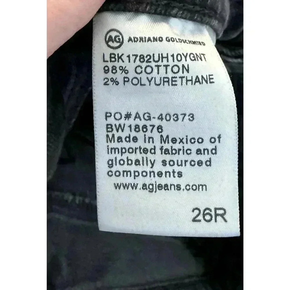 AG Adriano Goldschmied Straight Leg Distressed Denim Pants - Black - Picture 6 of 9